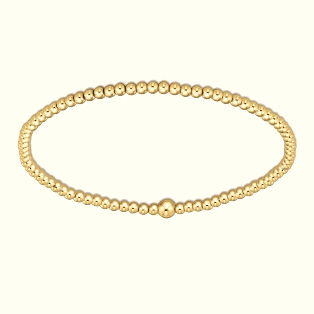 Gold Beaded Bracelet 3mm - Picture 2 of 5